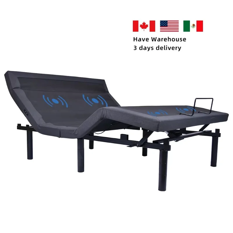 Electric Adjustable Bed with Wireless Remote Control Night Light Massage 2 Charging Ports Extra Large Electric Bed