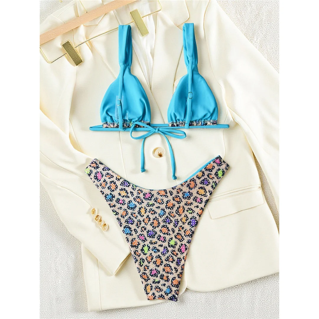 S - XL Neuer Bikini mit Leopardenmuster, Damen-Badebekleidung, zweiteiliges Bikini-Set, brasilianischer Badeanzug, Badebekleidung, Modell V8489. – Detail 6