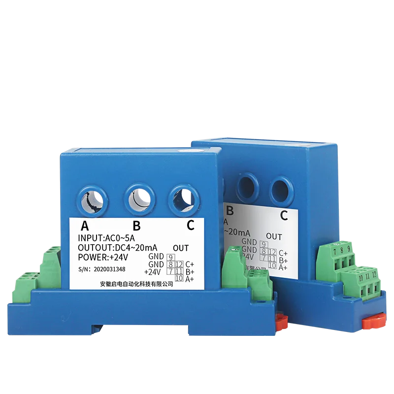 Three Phase Split Core Hall Current Sensor Analog Signal AC Input 0-10V 4-20mA Output Converter Current Transmitter