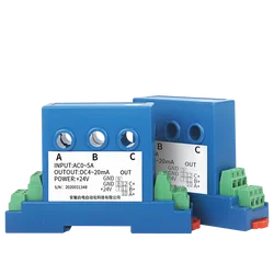 Three Phase Split Core Hall Current Sensor Analog Signal AC Input 0-10V 4-20mA Output Converter Current Transmitter