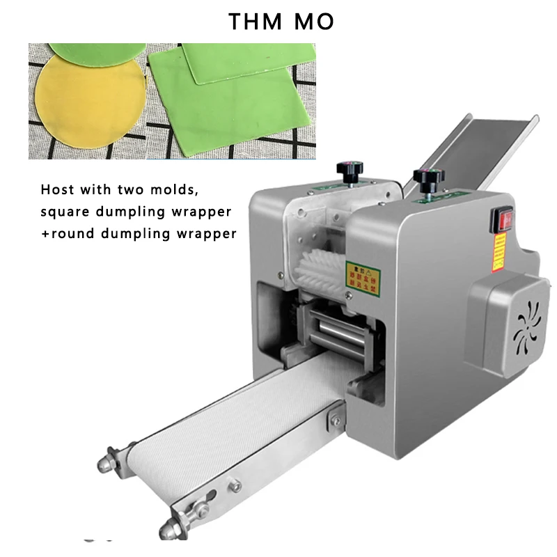 110V/220V Dumpling Machine Wonton Skin Dumpling Skin Machine Stainless Steel Noodle Press Dough Rolling Machine Pasta Maker