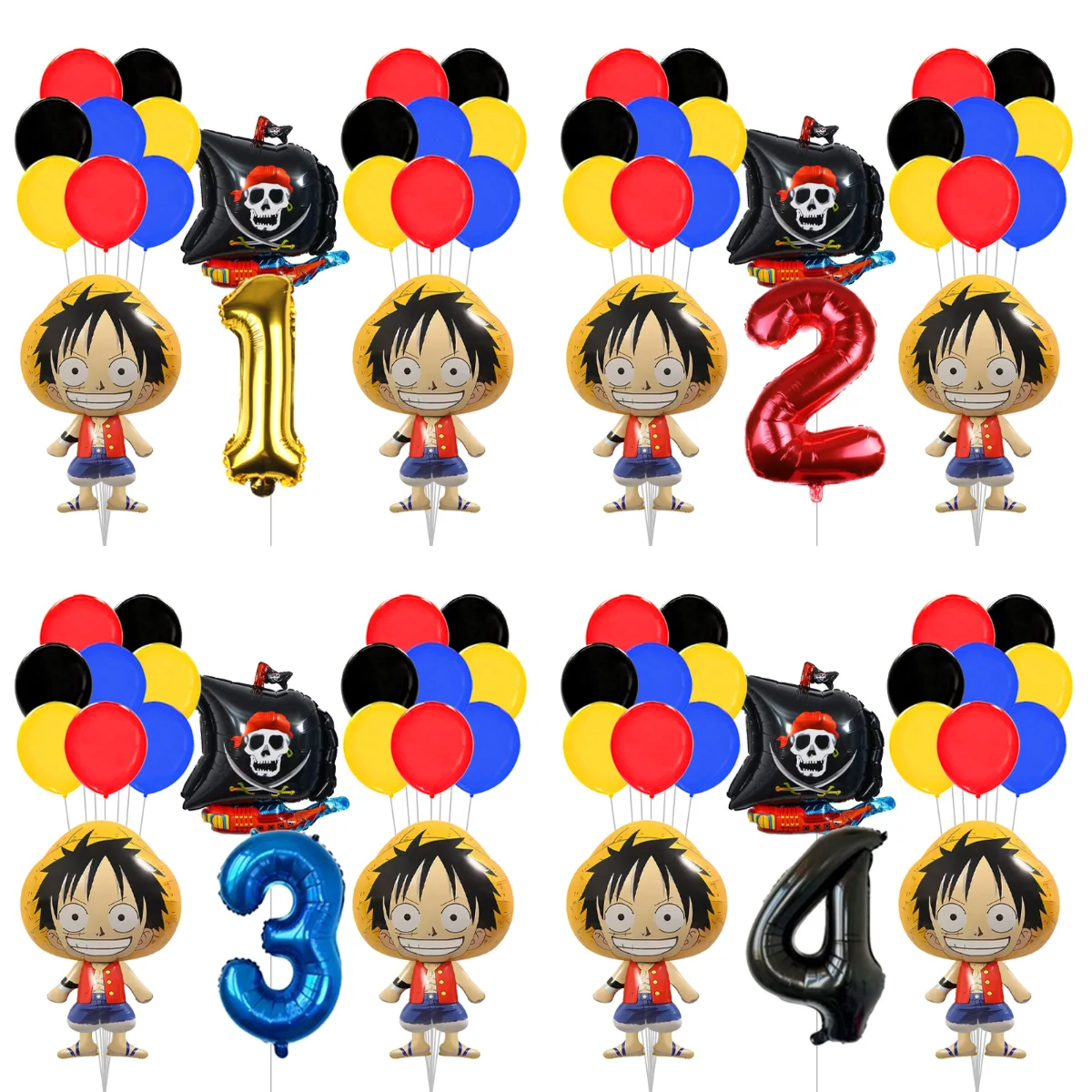 

One Piece Themed Party Balloons Set Boys Birthday Decorations Cartoon Anime Balloons Globos
