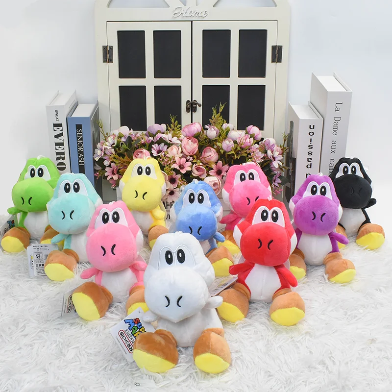 10 kolorów Mario Bros pluszowe zabawki fioletowe Yoshi pluszowe zabawki zielony czerwony niebieski Yoshi czarny różowy Yoshi Koopa Troopa lalki Anime Plushie