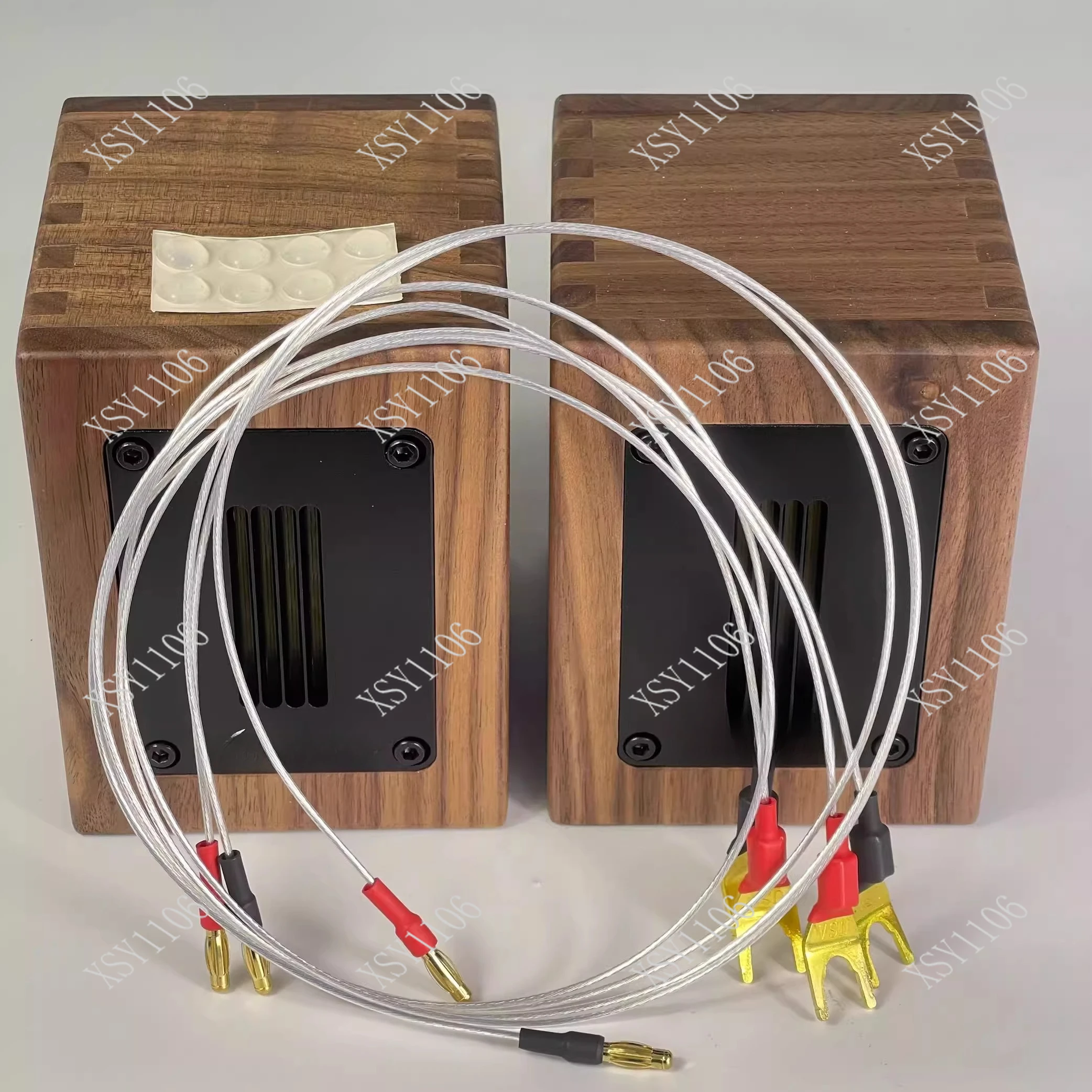 

Solid Black Walnut External Audiophile Speakers Ribbon Super Tweeter Rich Details