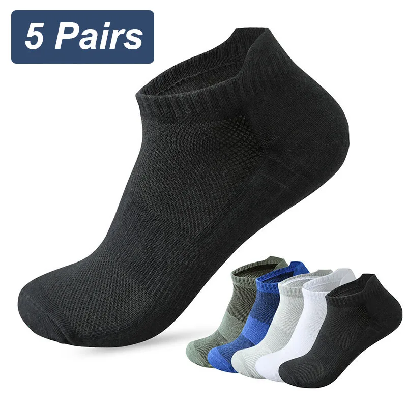 5 Paar hochwertige Herren Söckchen atmungsaktive Baumwolle Sports ocken Mesh lässig sportlich Sommer dünn geschnitten kurze Socken Größe 38-45