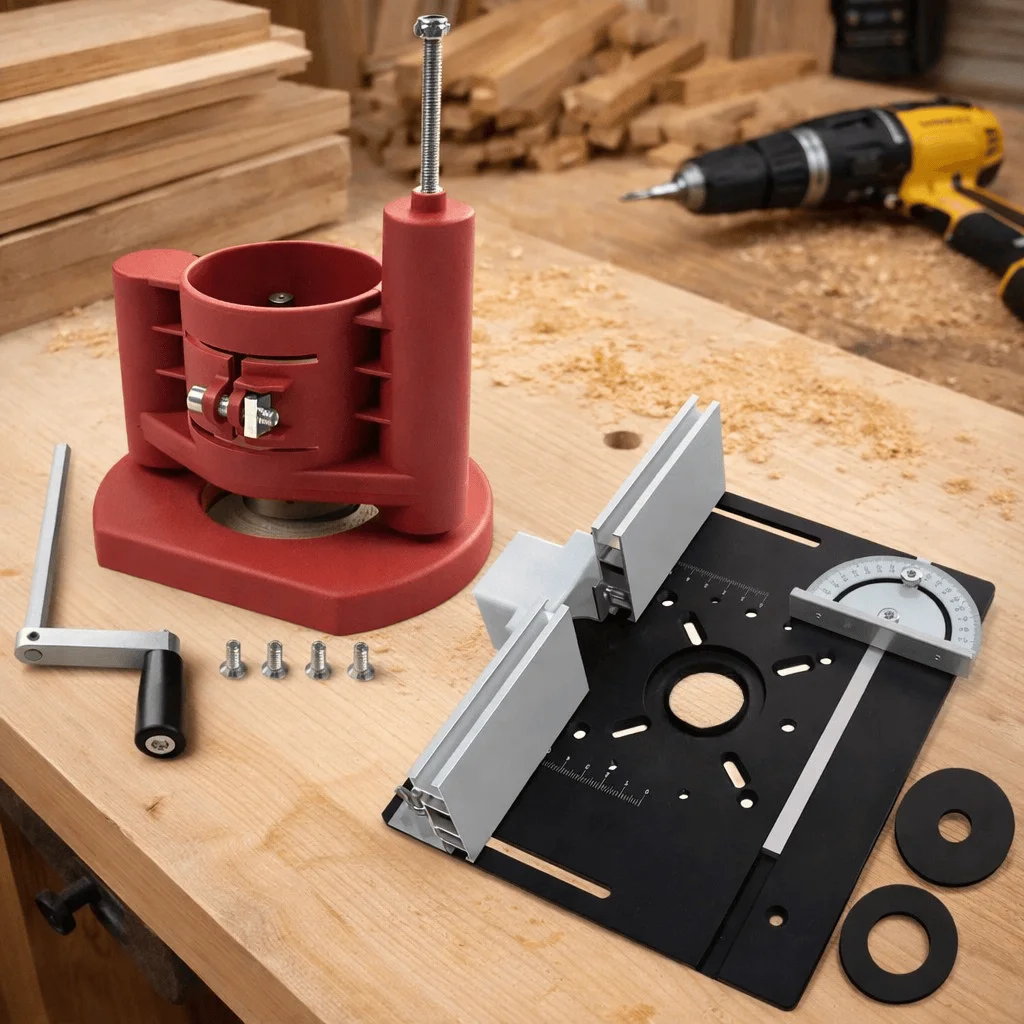 Precision Router Lift -Router Table Lift System -Durable Router Plate Insert - for Quick, Accurate, Reliable & Repeatable Setups