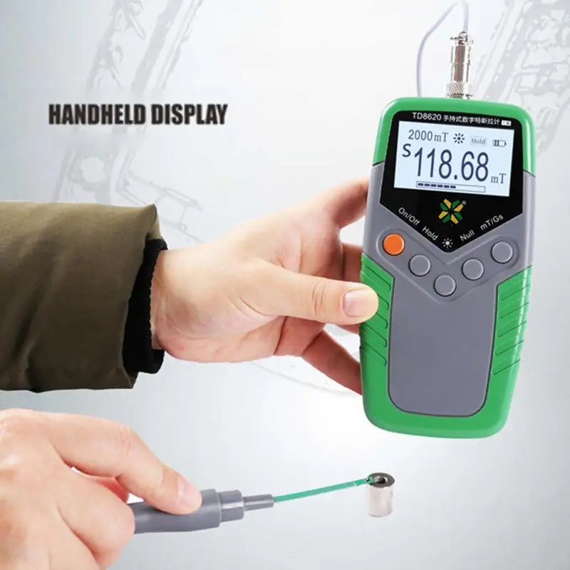 TD8620 Digital Teslameter Class 2 2% Error Gaussmeter Magnetic Flux Density Measuring Instrument for Permanent Magnet Test