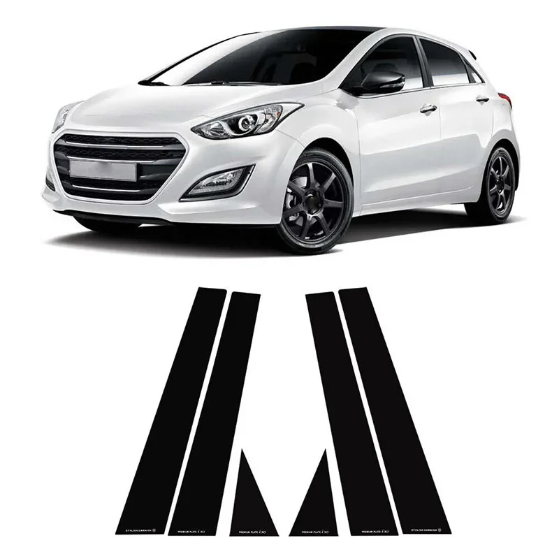 6Pcs Car Door Window Pillar Posts Trim Cover Sticker For Hyundai i30 GD/Elantra GT 2013 2014 2015 2016 2017 Auto Exterior Parts