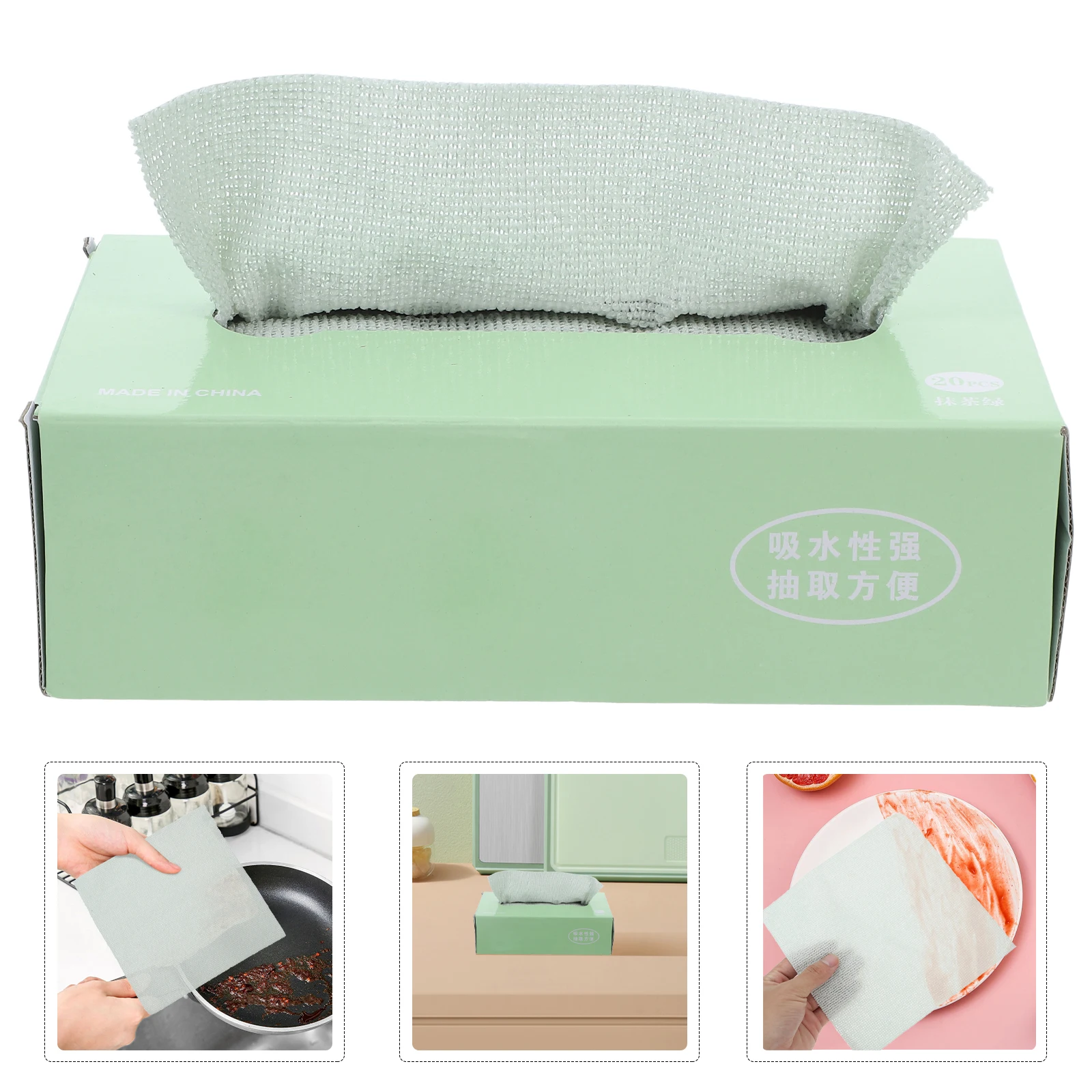 

20 Pack Fiber Kitchen Cleaning Rags Wash Cloths Dry Kitchen Essentials Wet Dishcloth Use Home Dish Cloths Hotel