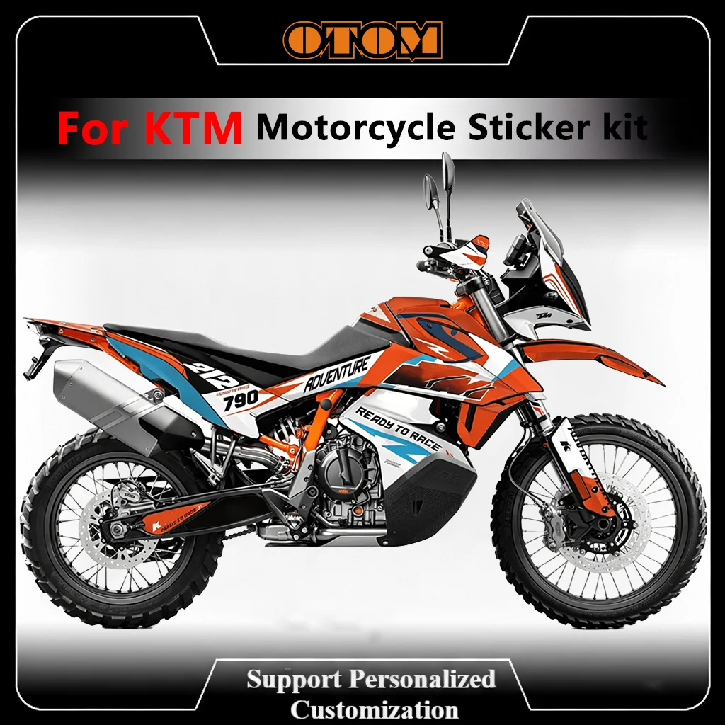 OTOM Motorcycle Sticker Kit for KTM Adventure 790 890 S R 2019 2020 2021 2022 Customize Glossy Background Graphics Decals