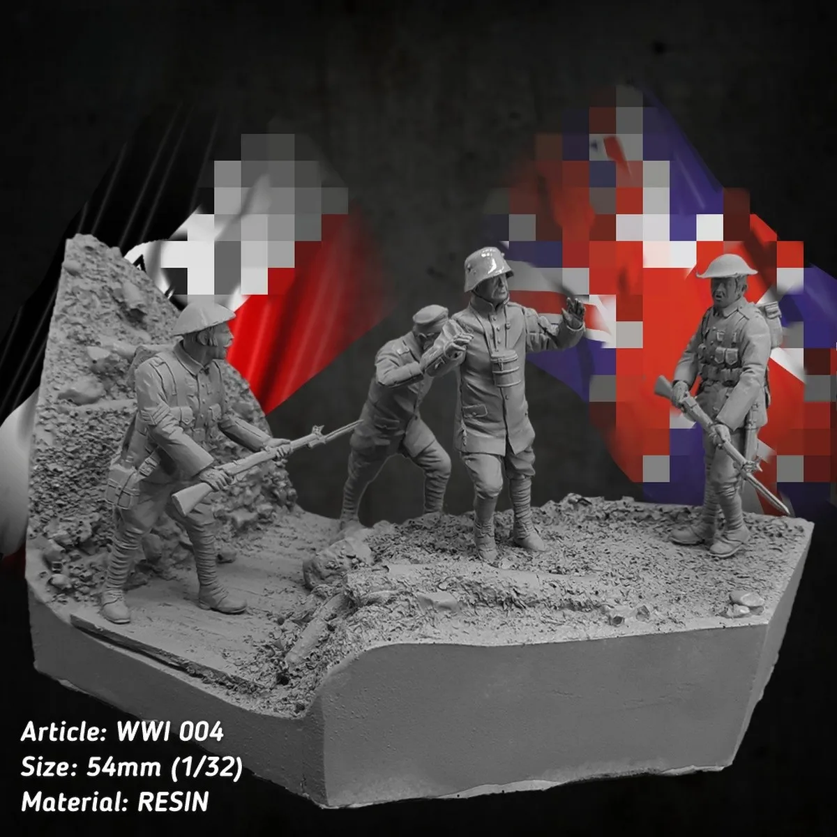 

1/32 54 мм фигурка из смолы, неокрашенная модель, военная тема, заключенный (с основанием), в разобранном виде и неокрашенный GK