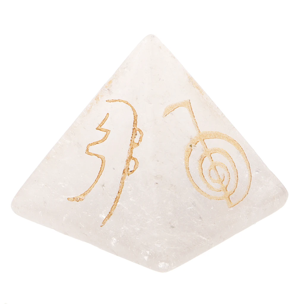 Crystal Pyramid Gemstone Decorative Healing Stone Energy Reiki Ornament for Home Meditation Room