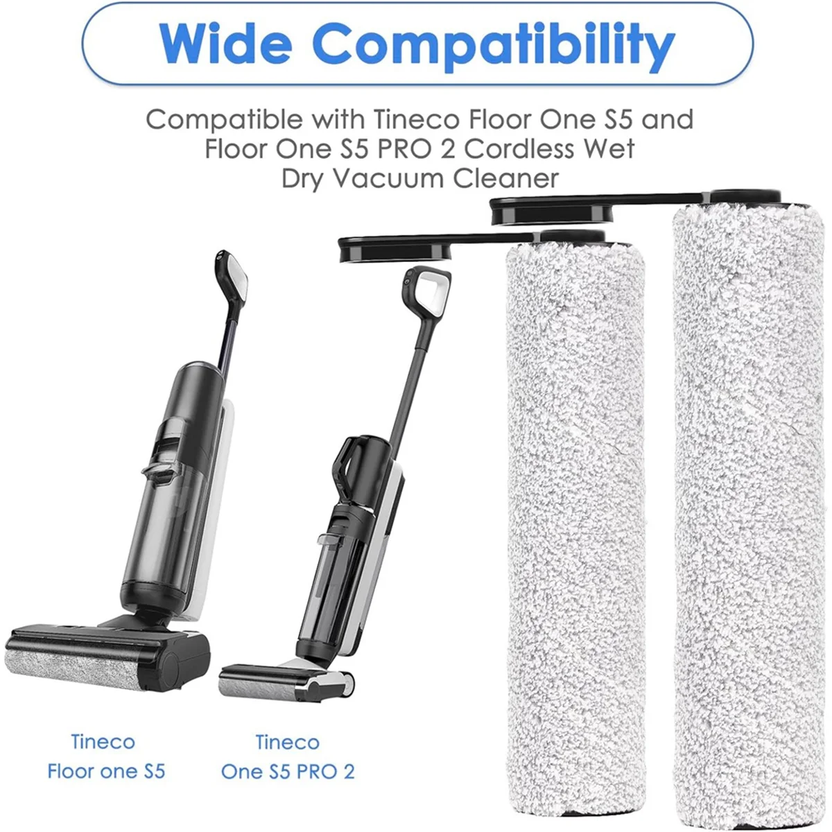 티네코 플로어 원 S5/플로어 원 S5 프로용 교체 브러시 롤러, 무선 습식 건식 진공 청소기 교체 부품