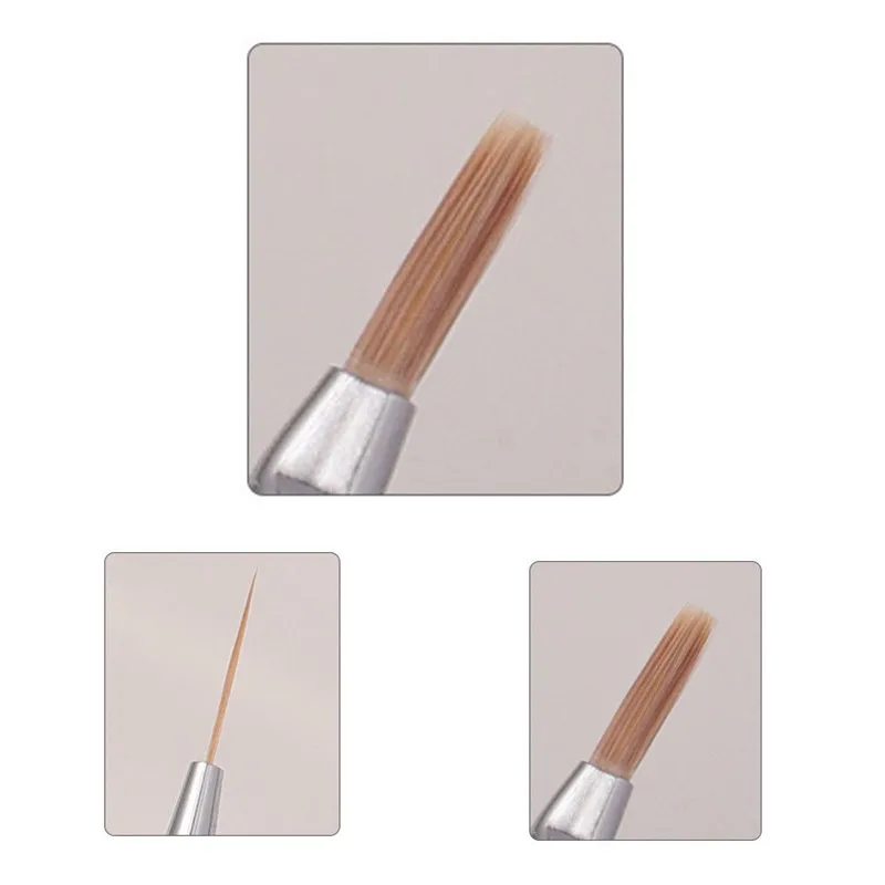 1/2 قطعة فرشاة مقبض معدني بطانة فنية لفرشاة رسم مانيكير الأشعة فوق البنفسجية هلام تمديد منشئ قلم رسم