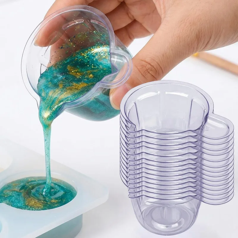 40ml 60ml Disposable Cups Dispenser Silicone Resin Mold Jewelry Making Transparent Mixing Cups DIY Handmade Container Supplies