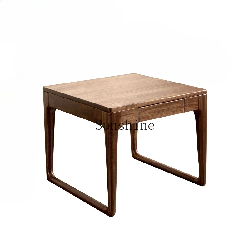 

North American solid wood sofa living room Nordic storage small tea table storage corner