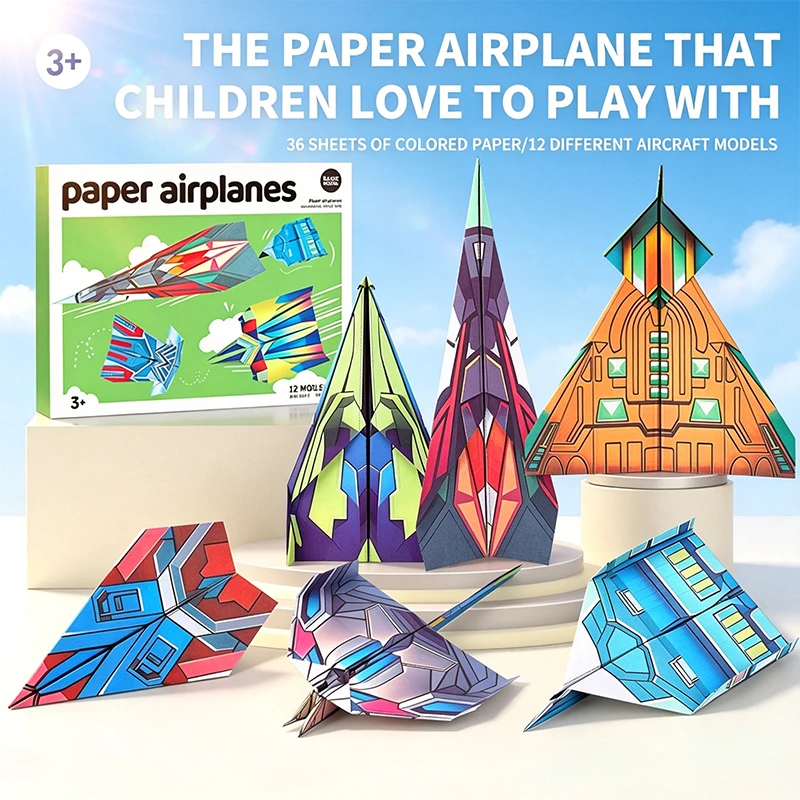 Children's Origami Set with 36 Colored Papers