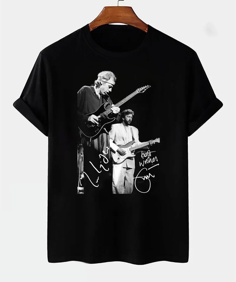 Eric Clapton Mark Knopfler Signed Men T-shirt Black Tee All Sizes S-5XL
