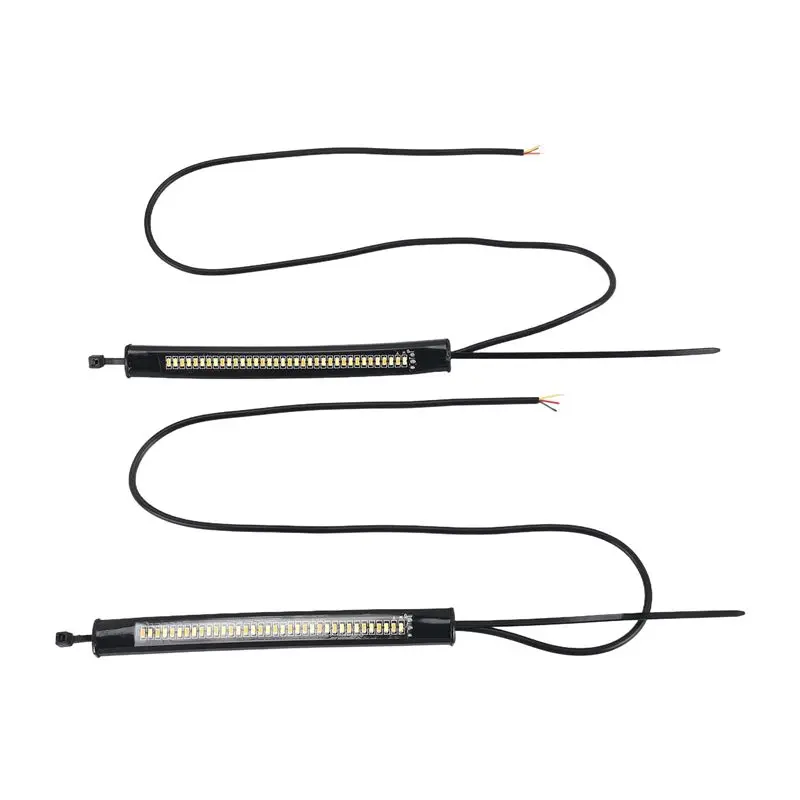 

A58X-Flexible Switchback Dual-Color White & Amber Motorcycle LED Fork Turn Signal DRL Daytime Running Light Waterproof