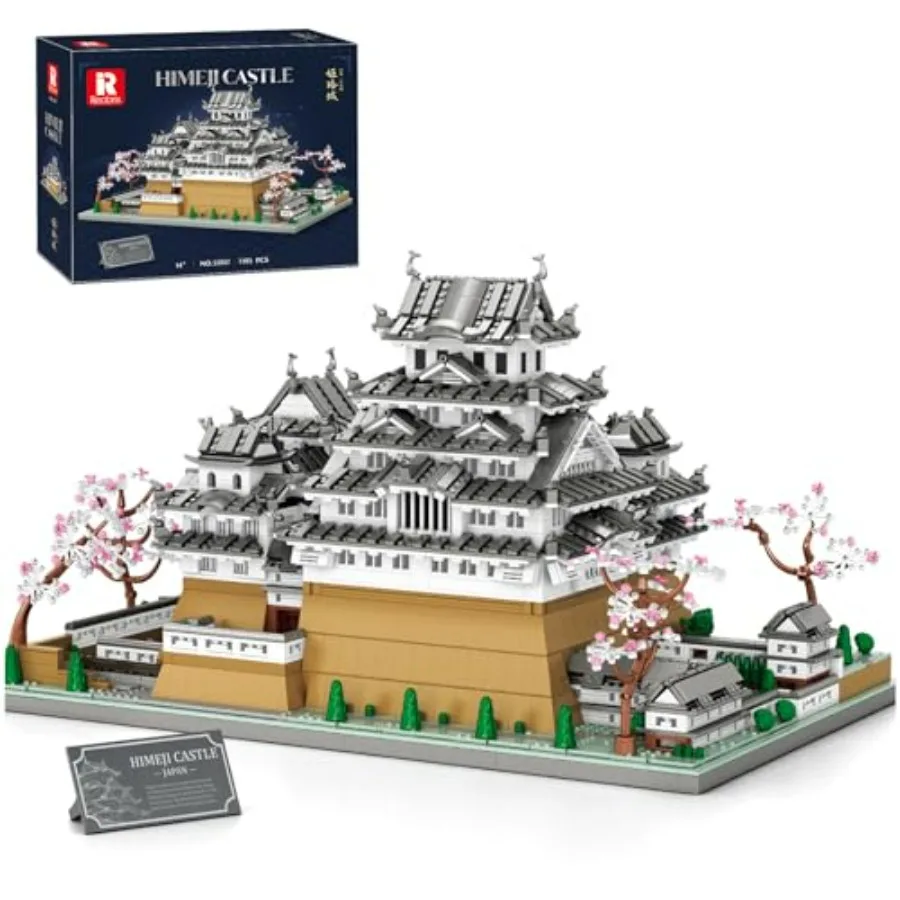 Set de Bloques de Construcción del Castillo Himeji Japonés para Adultos 55017 1:127, Modelo de Arquitectura Japonesa, Gran Set de Construcción de Monumentos en Bla