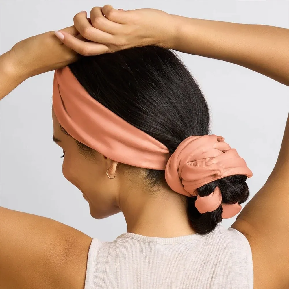 Simple 2 In 1 Heatless Curls Headband Soft Long Ribbon Hair Styling Tool No Heat Overnight Hair Curler for Women