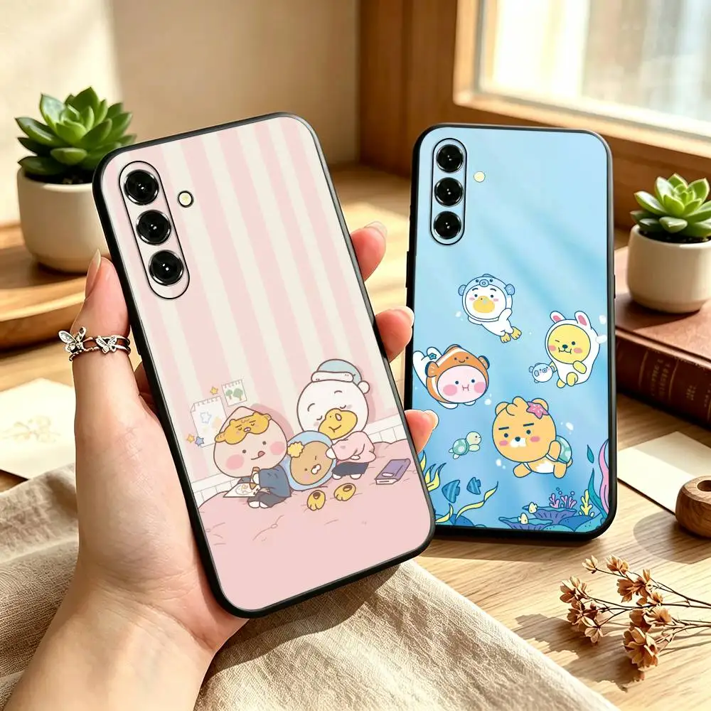 Cartoon K-Kakao FriendS Adorable Phone Case for Samsung A71 A26 A36 A56 A25 A35 A55 A14 A24 A34 A54 Soft Black Cover