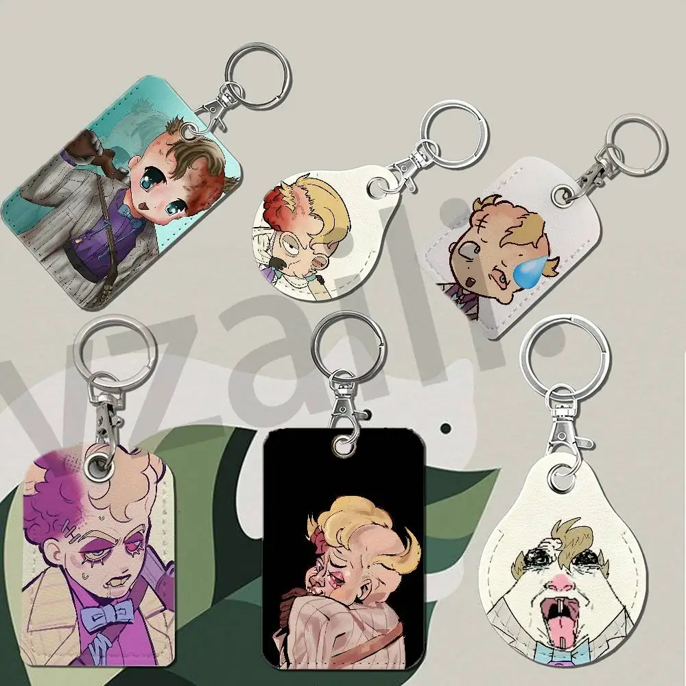 T-The Outlast Trials B-Barbi Protective Printed Leather Card Case Metal Keychain for Bank Credit Bus Subway ID Cards
