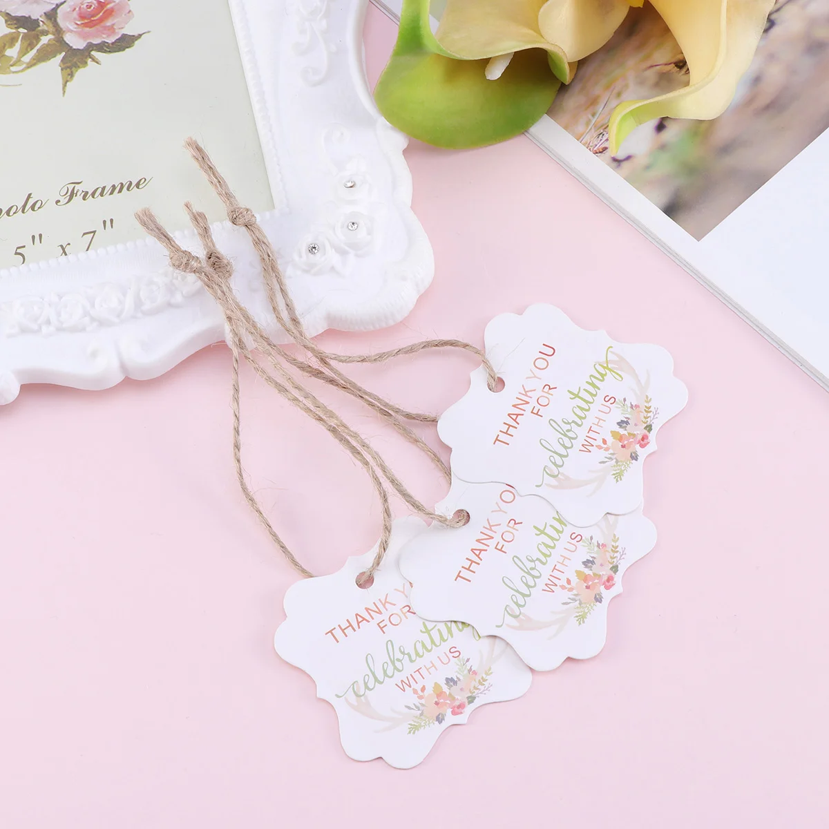 Baking Hangtag The Gift Beautiful Flowers Printing Thank You Paper Bookmark Gifts