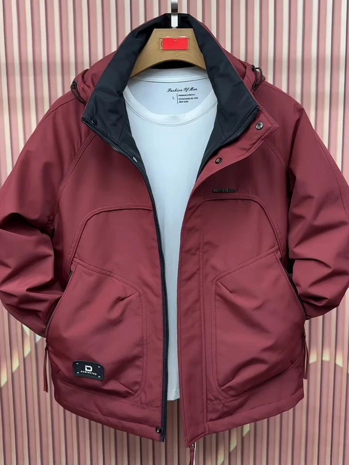 

Spring New Arrival Men's Hooded Cotton Jaet Casual Versatile High Quali Faionable Urban Sle Long Sve Zipper Closure