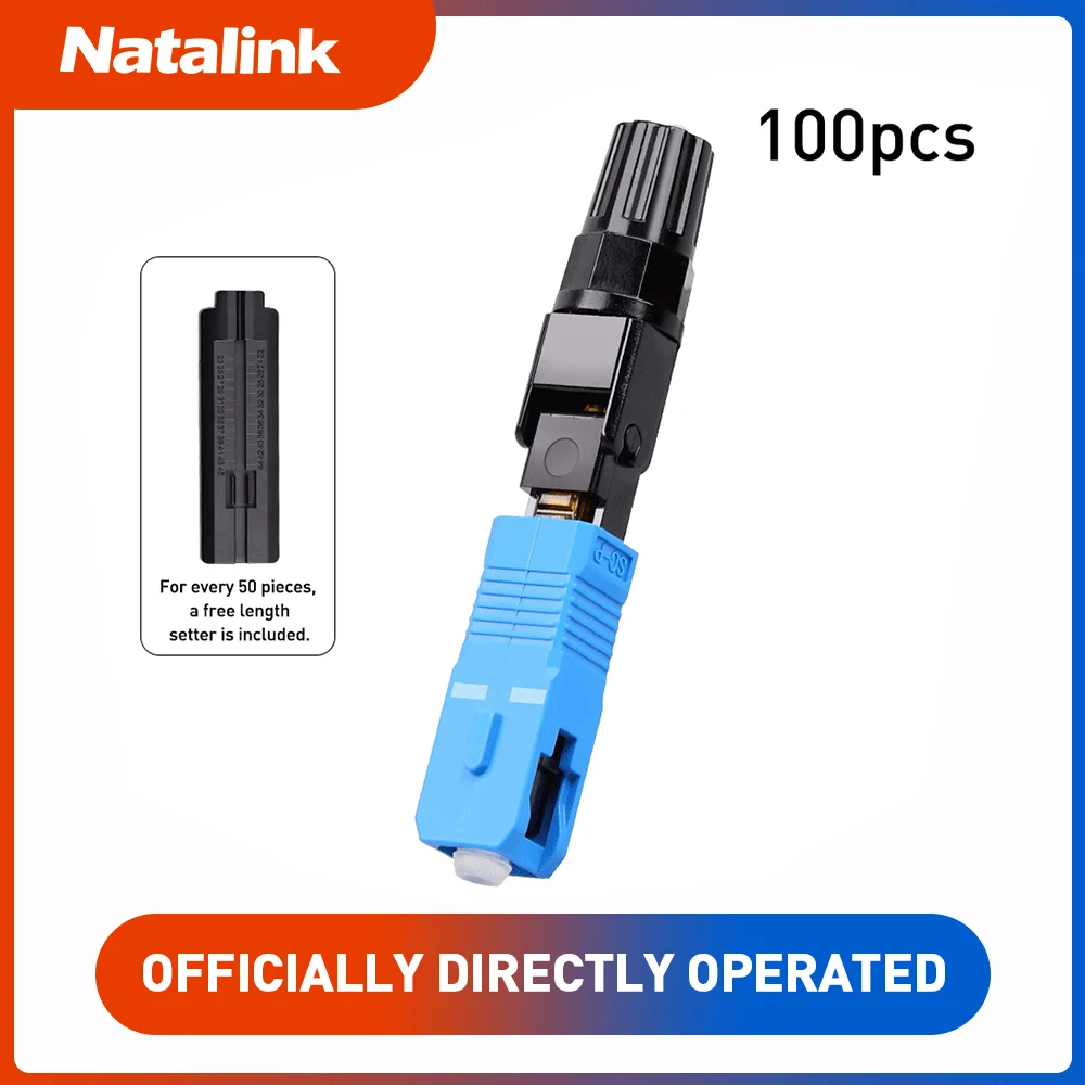 Natalink SC UPC Embedded Optic Fiber Quick Connector for FTTH Reusable Fusion Fiber Optical Cold Coupler Adapter Connect Tools
