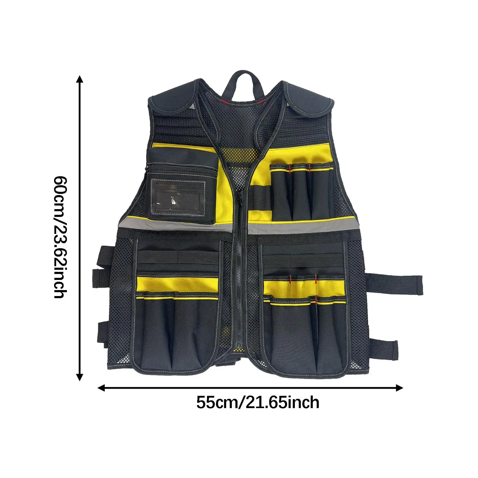 Adjustable Multi Pocket Electrician Vest Reflective Oxford Tool Holder Vest Work Tools Bag for Carpenter
