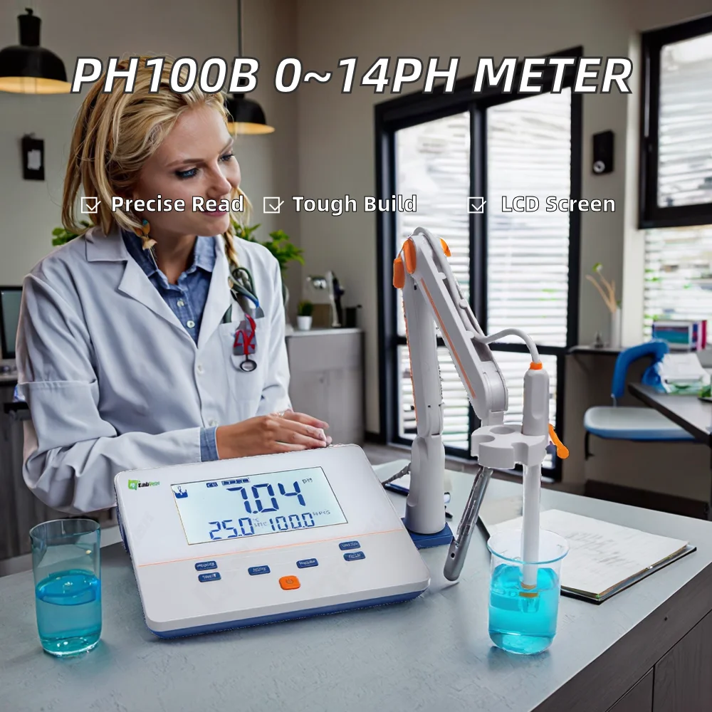 Ph100b 0~14ph Digital PH Meter Customizable Laboratory Benchtop for Industrial Usage with OEM Support