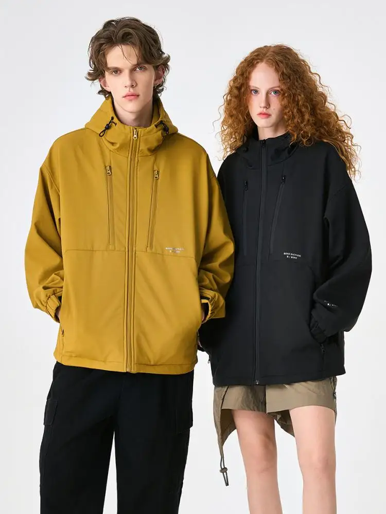 

Casual Couple's Rush Clothes 2024 Autumn And Winter American Style Outdoor Windproof Hooded Men And Women Jackets Coats