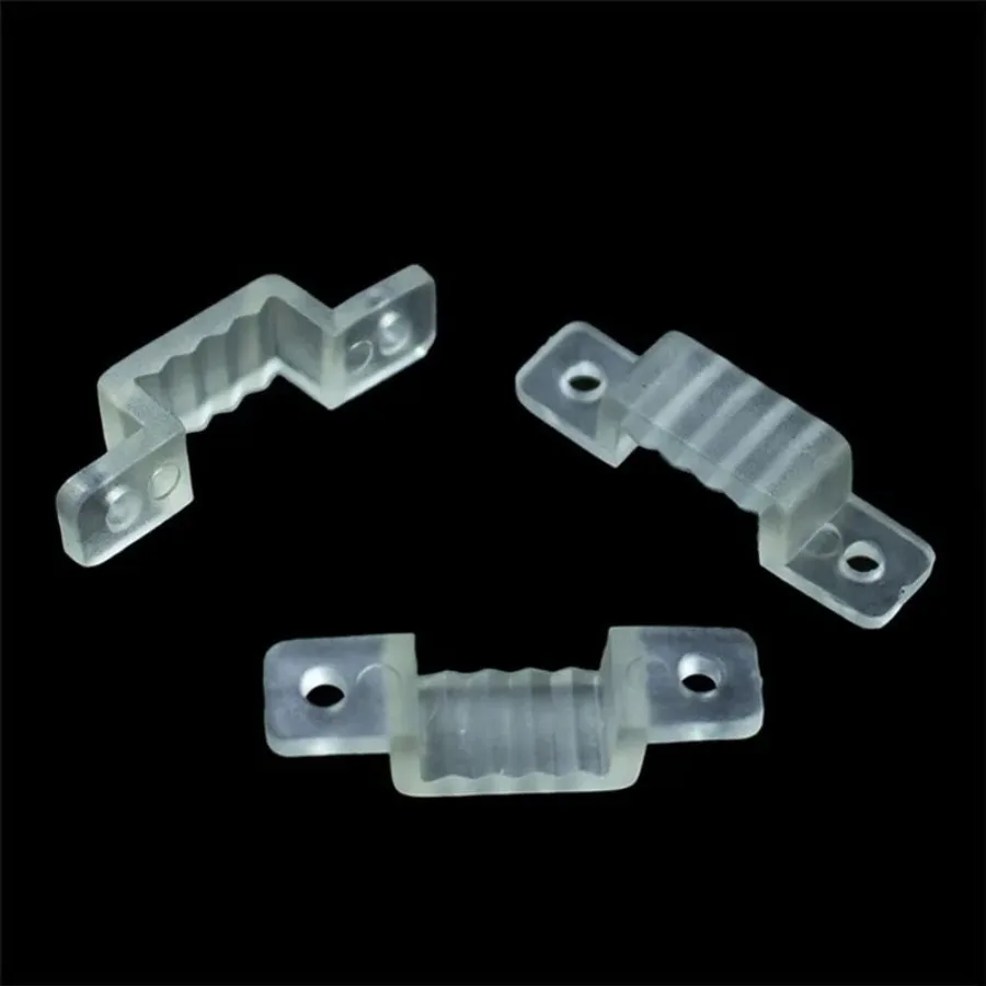

100pcs/lot High Voltage Width 14x7mm 110v 220V 240V 3528 5730 5050 Flexible Strip Fixed Fitting Mount Holders Buckles On Wall