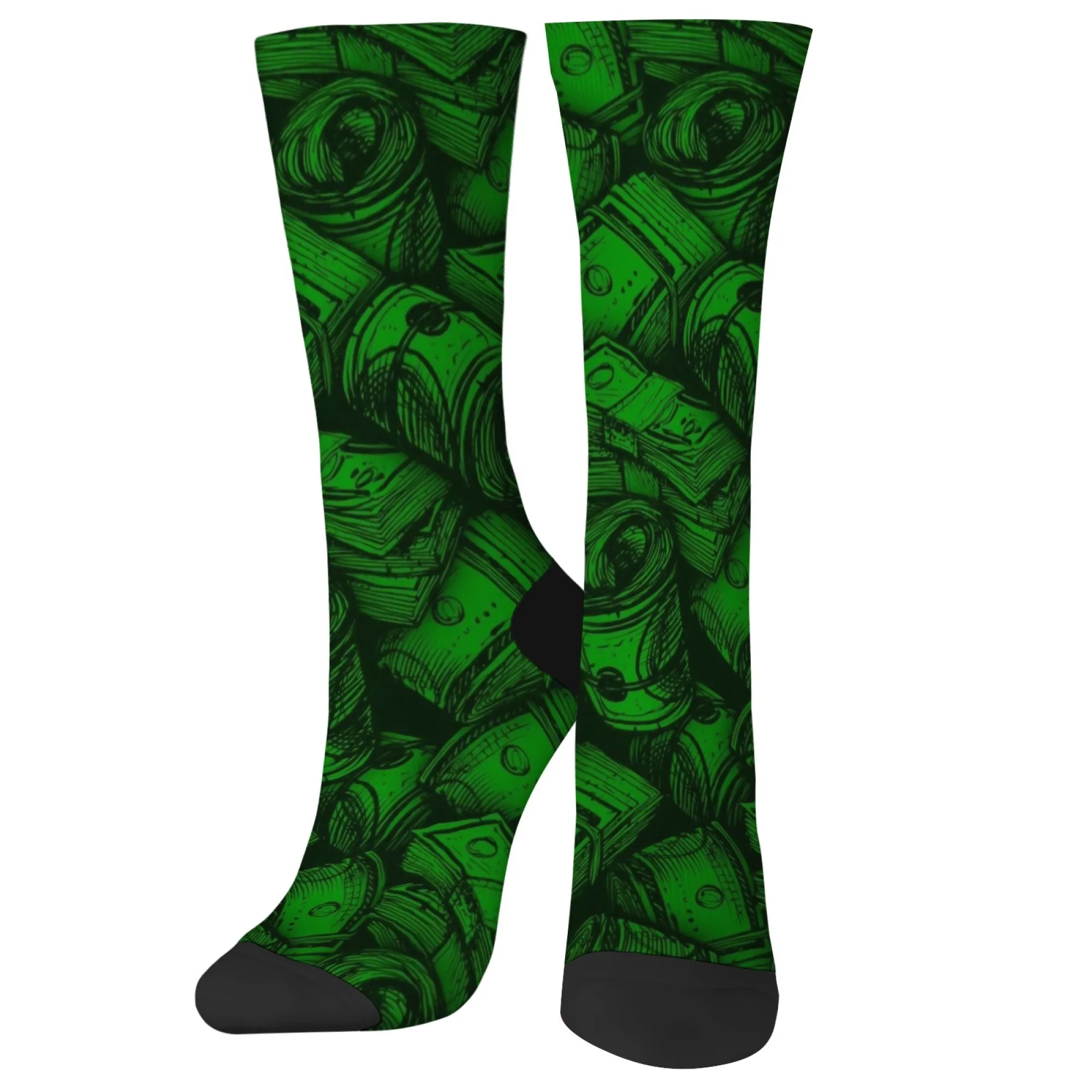 Уличная одежда в стиле хип-хоп, новинка, носки с принтом денег, удобные нескользящие дышащие носки для вечеринок, спорта на открытом воздухе, повседневная повседневная одежда