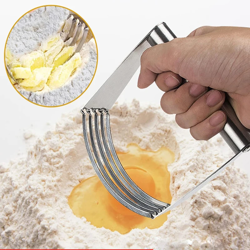 Stainless Steel Dough Blender Manual 5 Blades Flour Mixer Professional Pastry Cutter Dough Blender Kitchen Baking Butter Tool