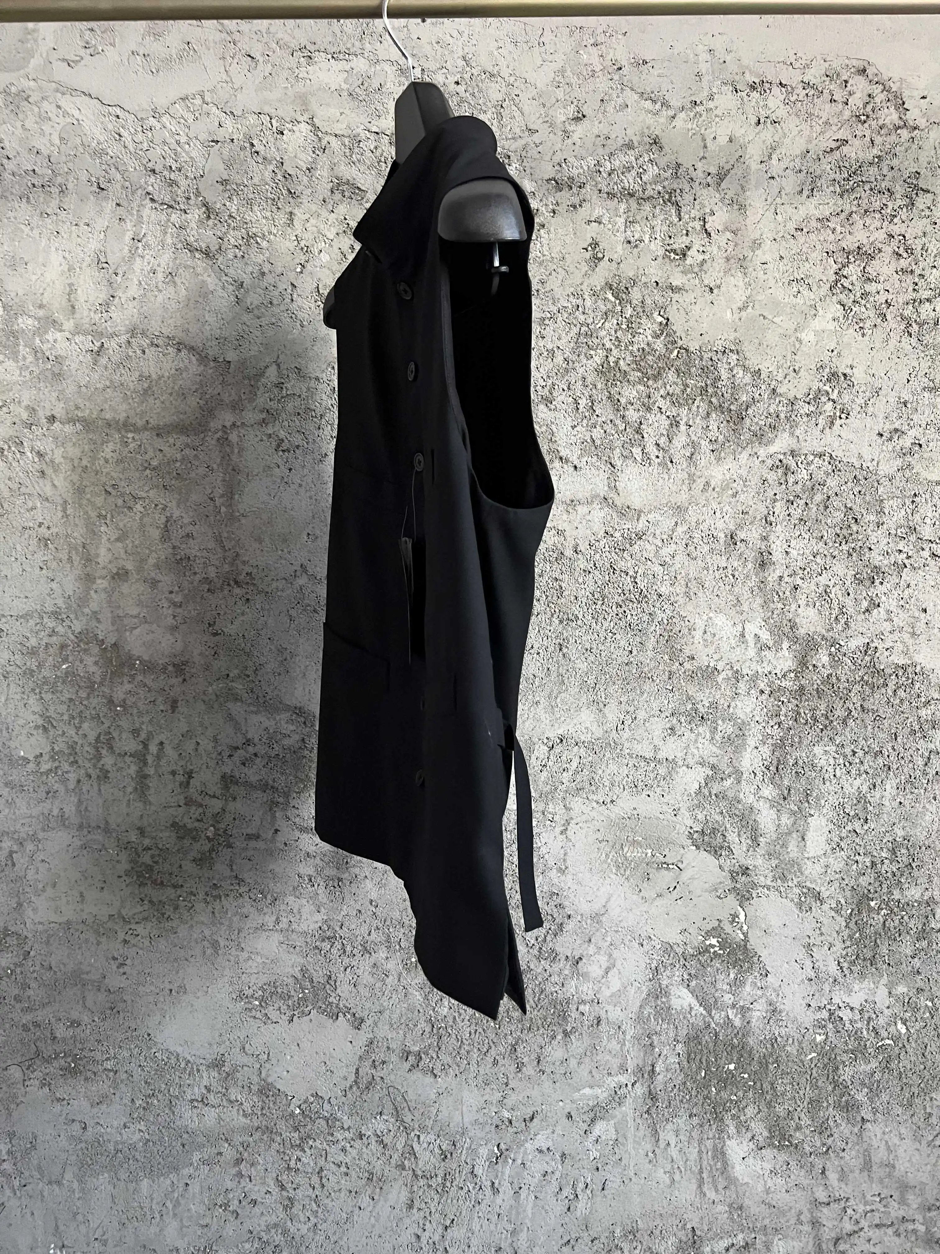 التصميم الأصلي: مرقع من القطن والكتان، صدرية مخططة، حزام، حقيبة وسترة #3