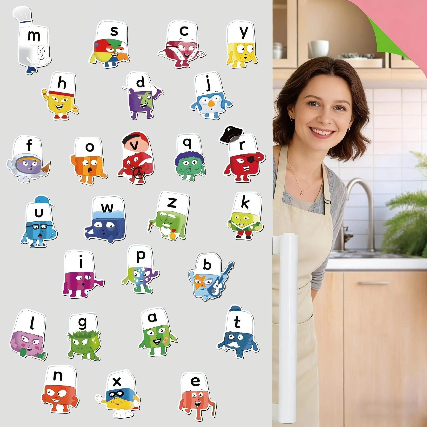 26Pcs Alphabet Popsicle Shaping Series Ornaments Magnetic Set Refrigerator Magnetic, Home Decoration Magnetic