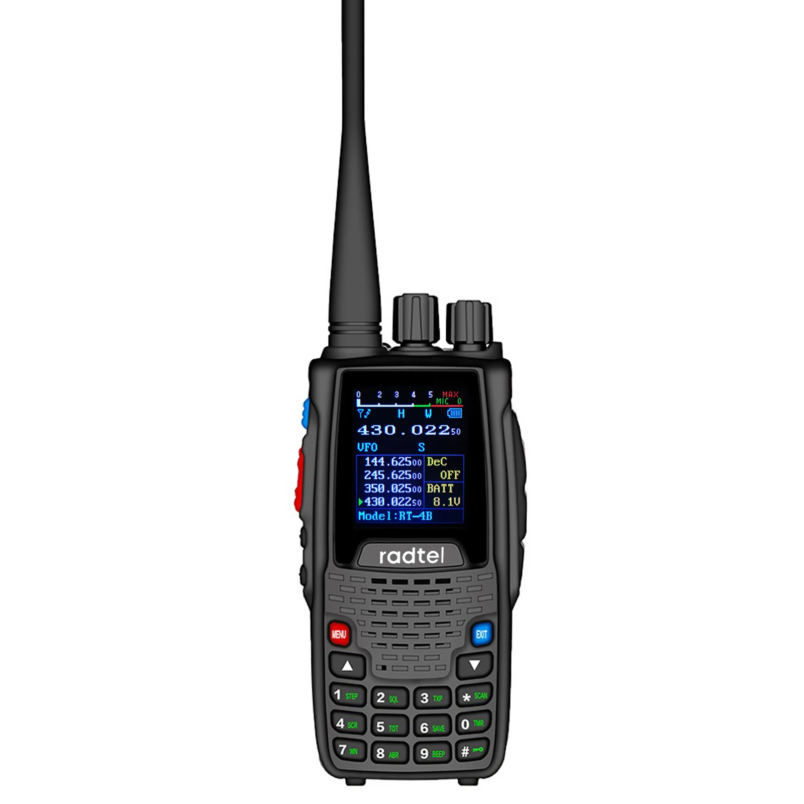 Radtel RT-4B 5 Bands Amateur Two Way Radio 200CH Ham Walkie Talkie VOX DTMF 2 Tone 5 Tone SOS Color LCD Police Scanner FM radio