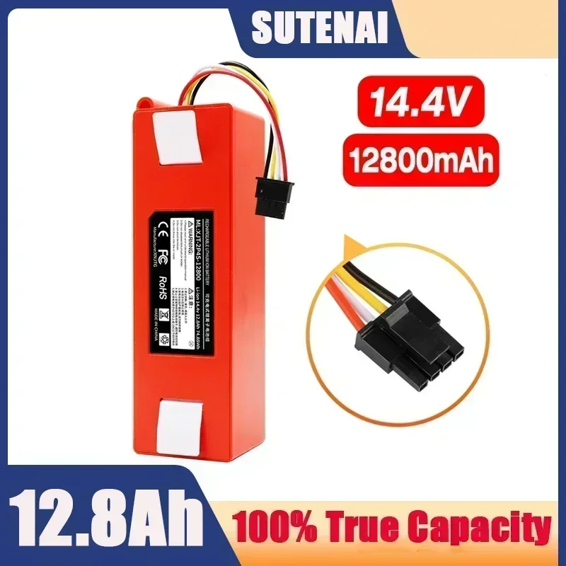 BRR-2P4S-5200S 14.4v 12800mah aspirador de pó robótico bateria de substituição para xiaomi roborock s55 s60 s65 s50 s51 s5 max s6 peças