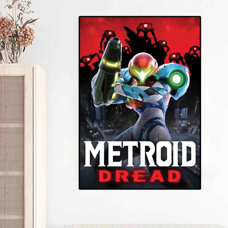 Game M-Metroid POSTER Prints Wall Painting Bedroom Living Room Wall Sticker Small