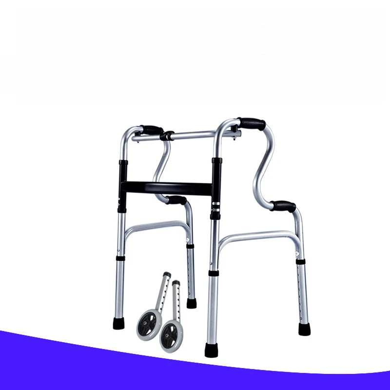 

Прочная ходунка из алюминиевого сплава, регулируемая по высоте, легкая складная ходунка с вспомогательными роликами.