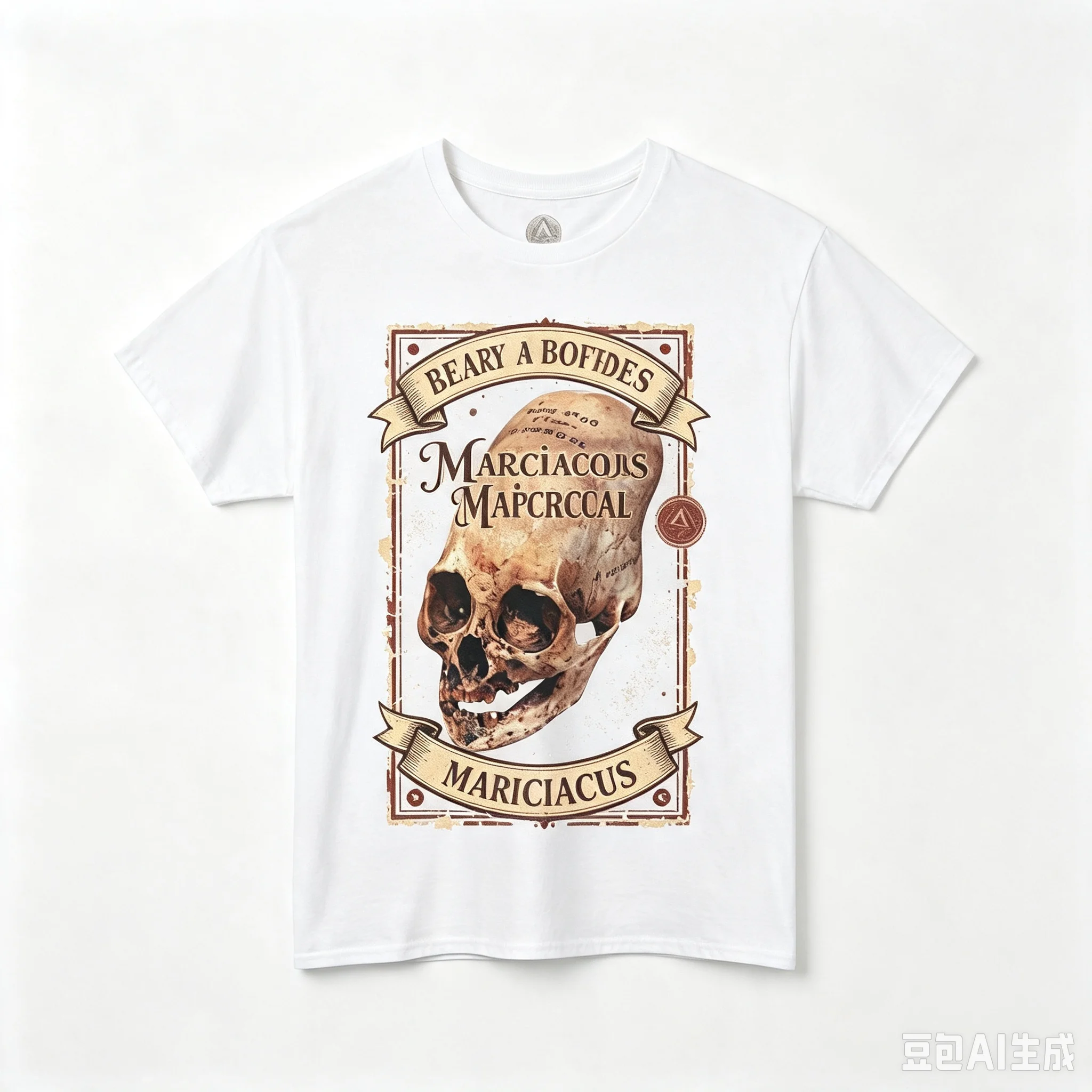 Vintage Skull Poster Graphic Men T‑Shirt Retro Gothic Skull Print Casual Short Sleeve Tee