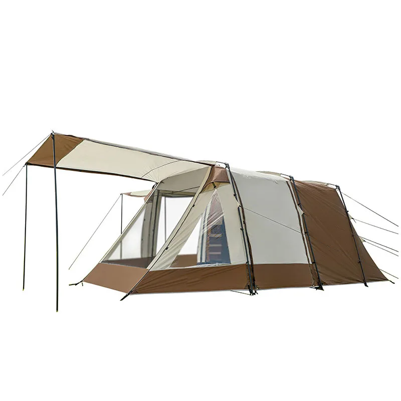 Wholesale large Space outdoor double layers luxury 5-8 people camping tent, outdoor waterproof tunnel tent