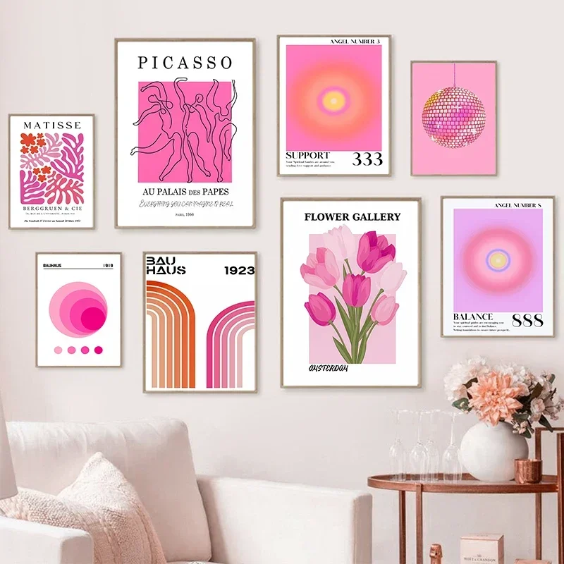Matisse Bauhaus Engel Nummer Picasso Blume Wand Kunst Leinwand Malerei Rosa Tiger Poster Bild Moderne Wohnzimmer Innen De