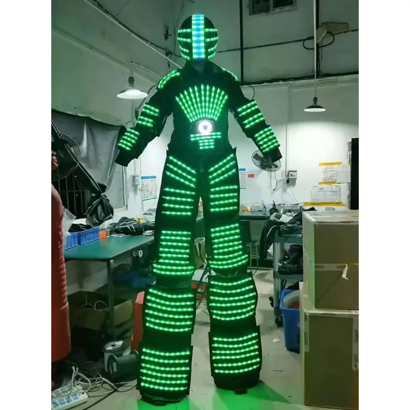 Luminous Clothes LED Robot Stilts Suit For Performance LED Robot Cosplay High Quality Costume Ballroom Show Luminescent Clothes