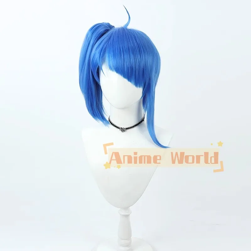 Sora Harewataru Cosplay Pruik Mooie Cure Blue Short Pigtail Hittebestendige Synthetische Hair Halloween Party Carnaval + Gratis Pruik Cap