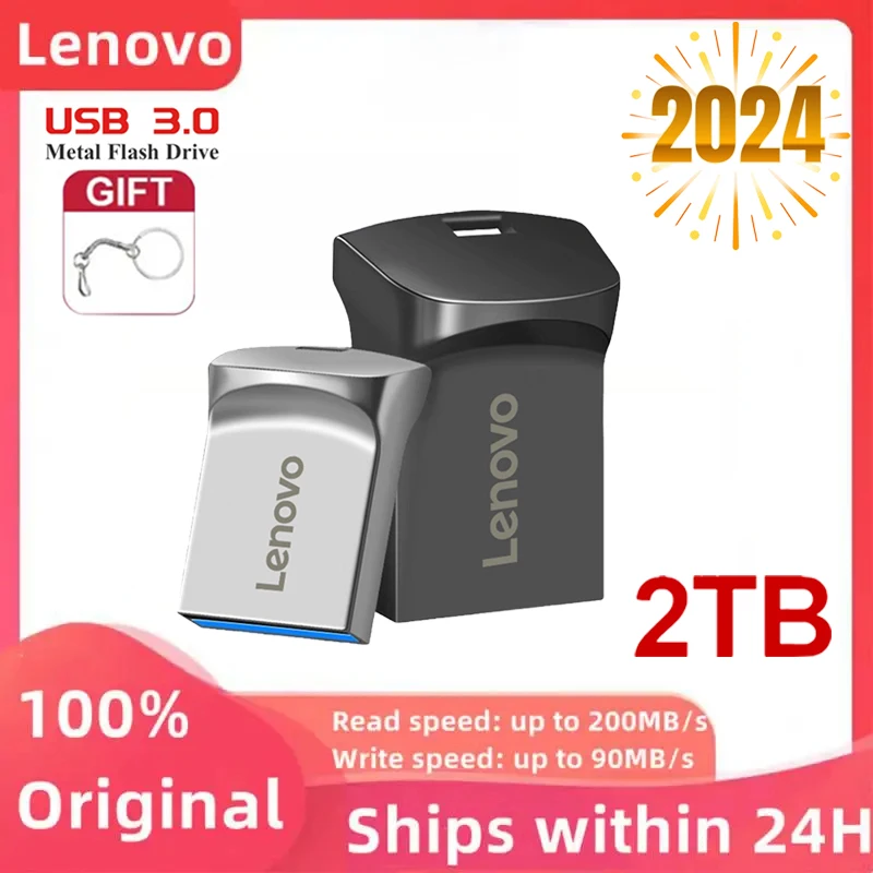 Lenovo Super Mini USB3.0 Flash Drive 2TB USB 128GB 256GB Pendrive Waterproof Memory Stick High Speed Metal U Disk Pen Drives