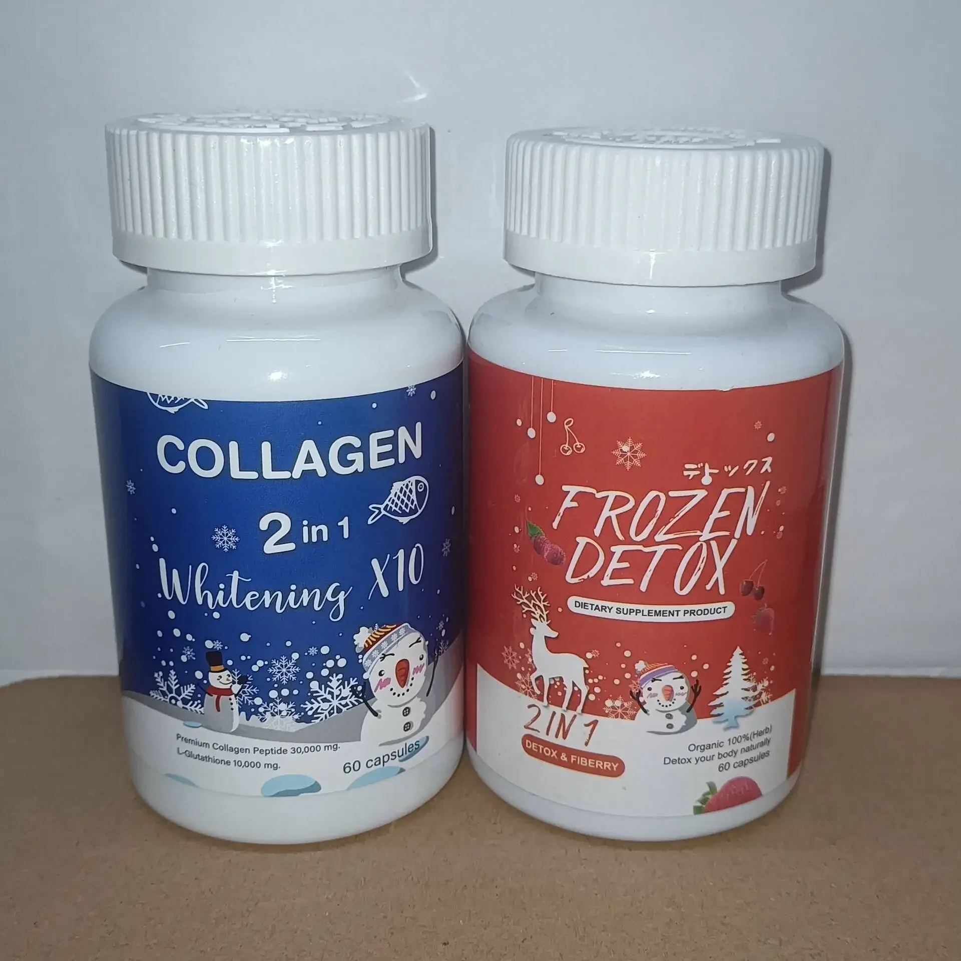 

2 bottles of collagen capsules+detoxification capsules with beautiful curves