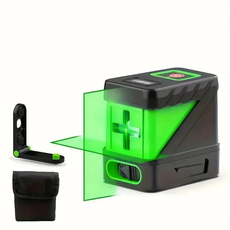 Pro-Grade Mini Laser Level – Self-Leveling, Bright Green Cross Lines, Battery-Powered for Precision Home Projects